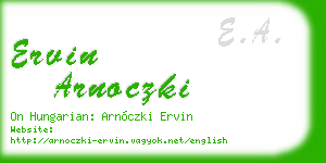 ervin arnoczki business card